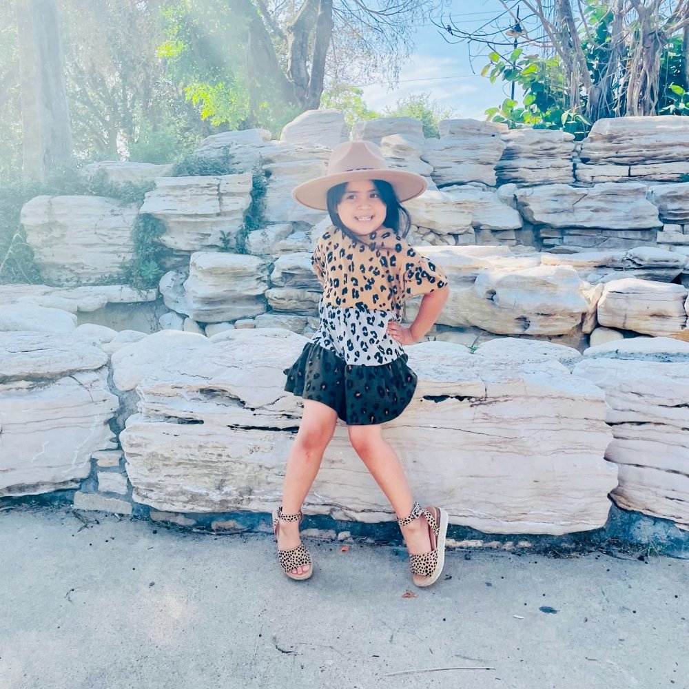 Leopard Color Girl Dress - Picture 3 of 3